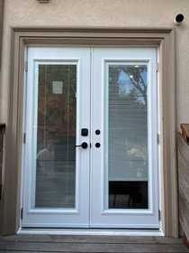 5' sliding door replaced with French door with miniblinds
